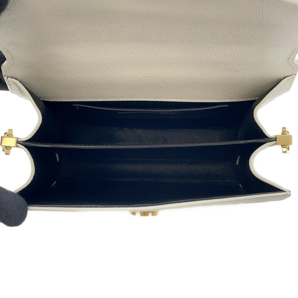 Saint Laurent Paris Cassandra Top Handle Leather Handbag Shoulder Bag White - Picture 6 of 12